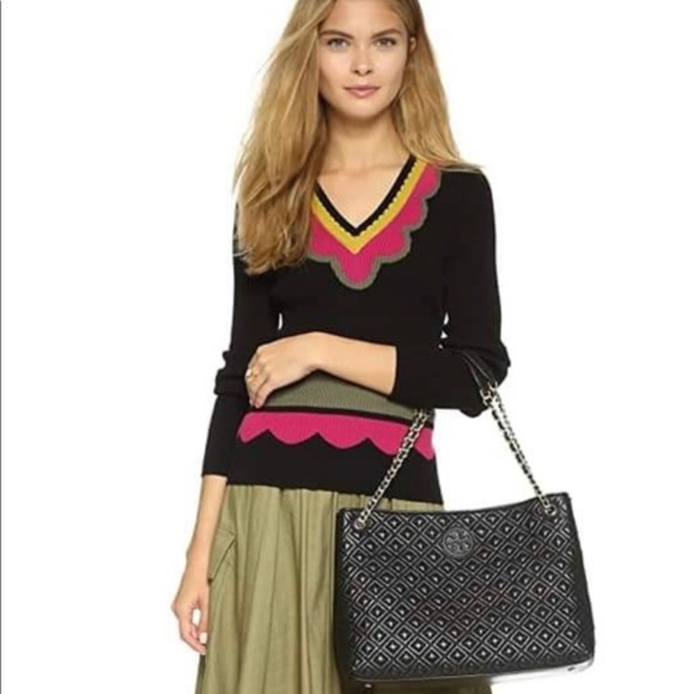 Tory Burch Marion Diamond Quilted Leather Tote